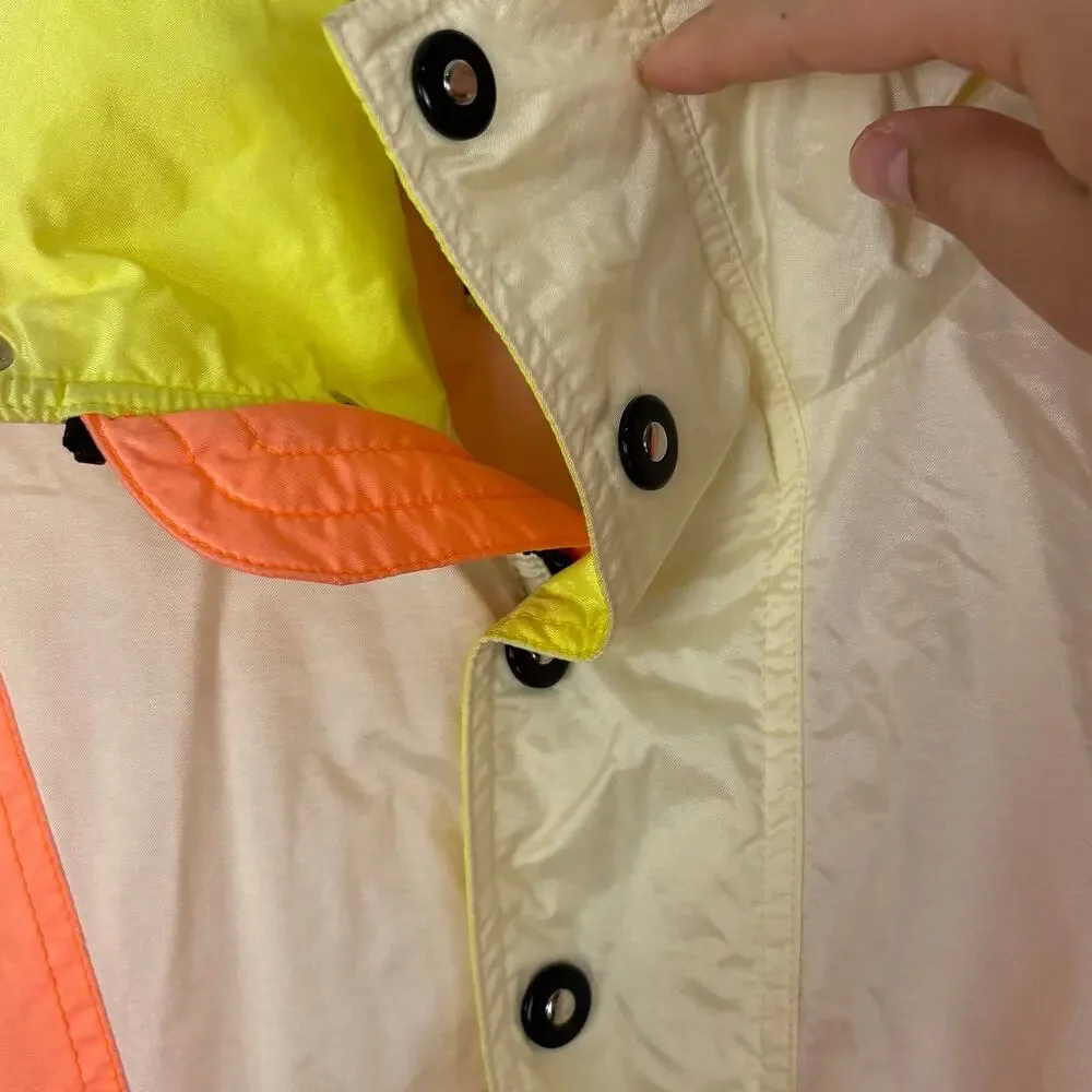 80s Vintage White Stag Skiwear Colorful Neon Windbreaker Rain Jacket Retro M